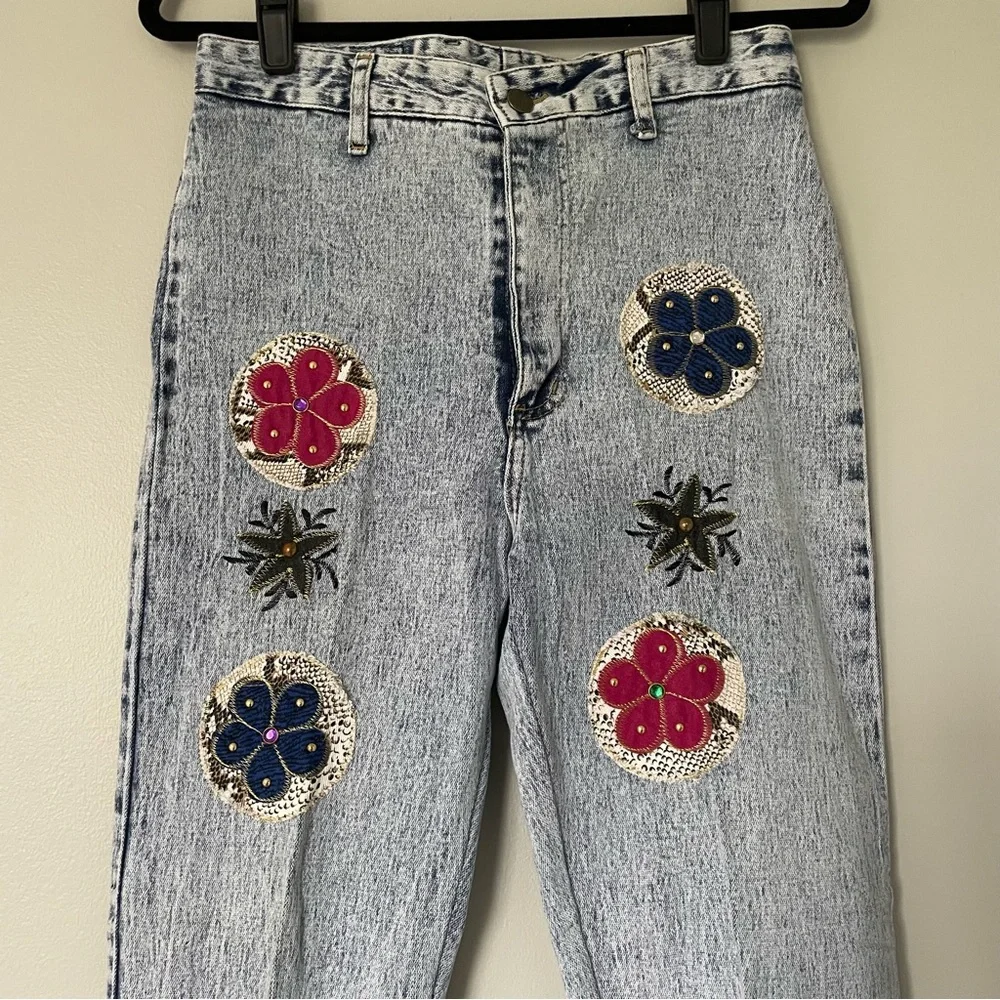 Vintage Watch LA High Waisted Straight Leg Acid Wash Jeans
